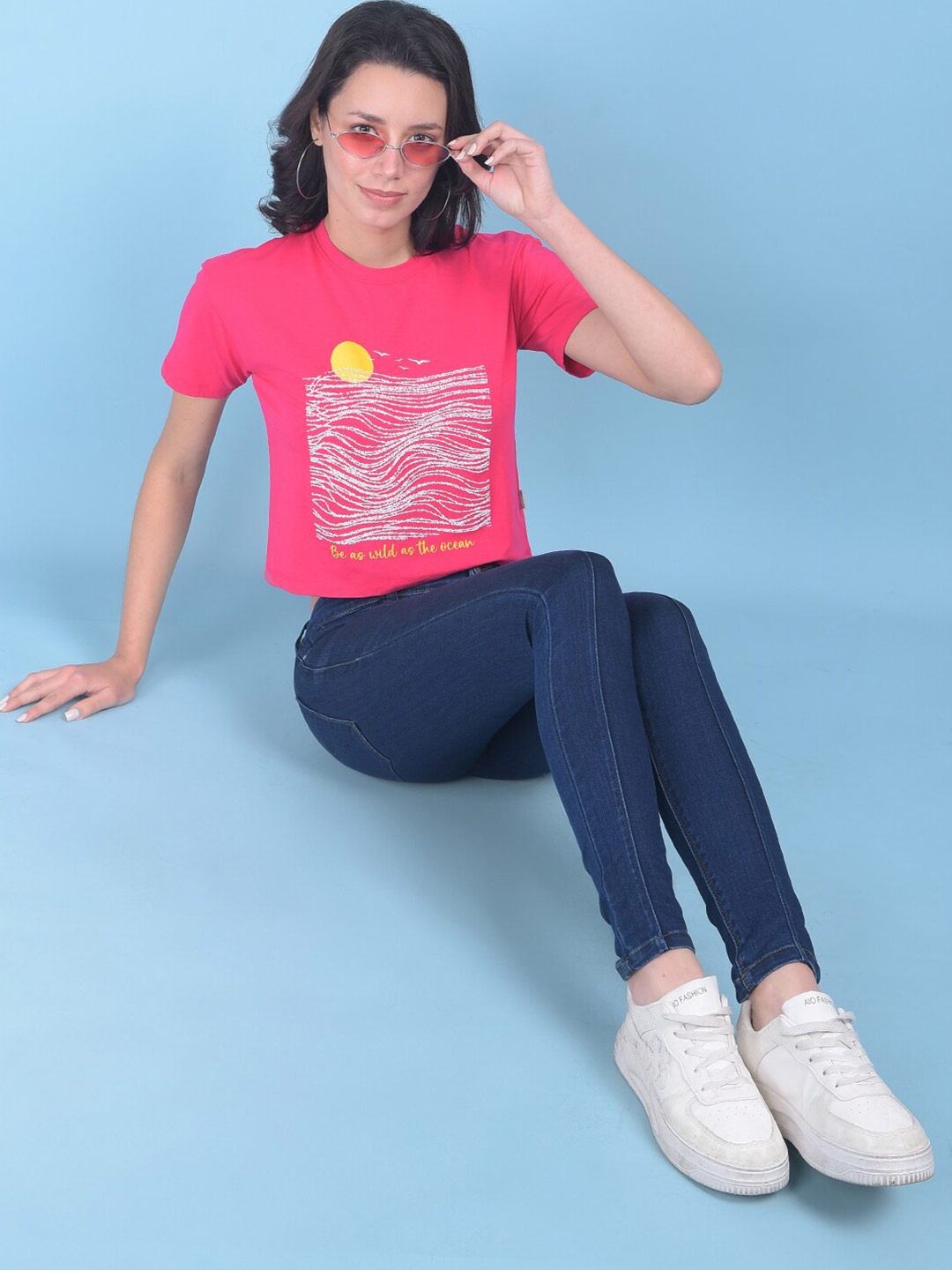 

Crimsoune Club Printed Slim Fit T-shirt, Pink