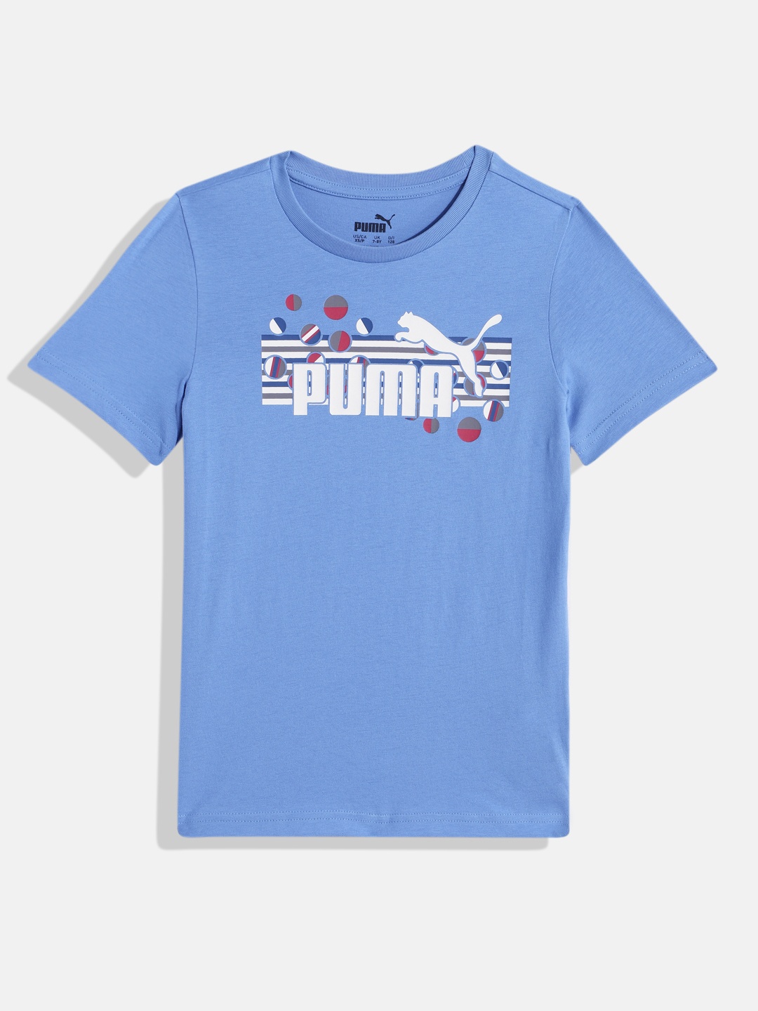 

Puma Kids Brand Logo Printed Pure Cotton ESS + Summer Camp T-shirt, Blue