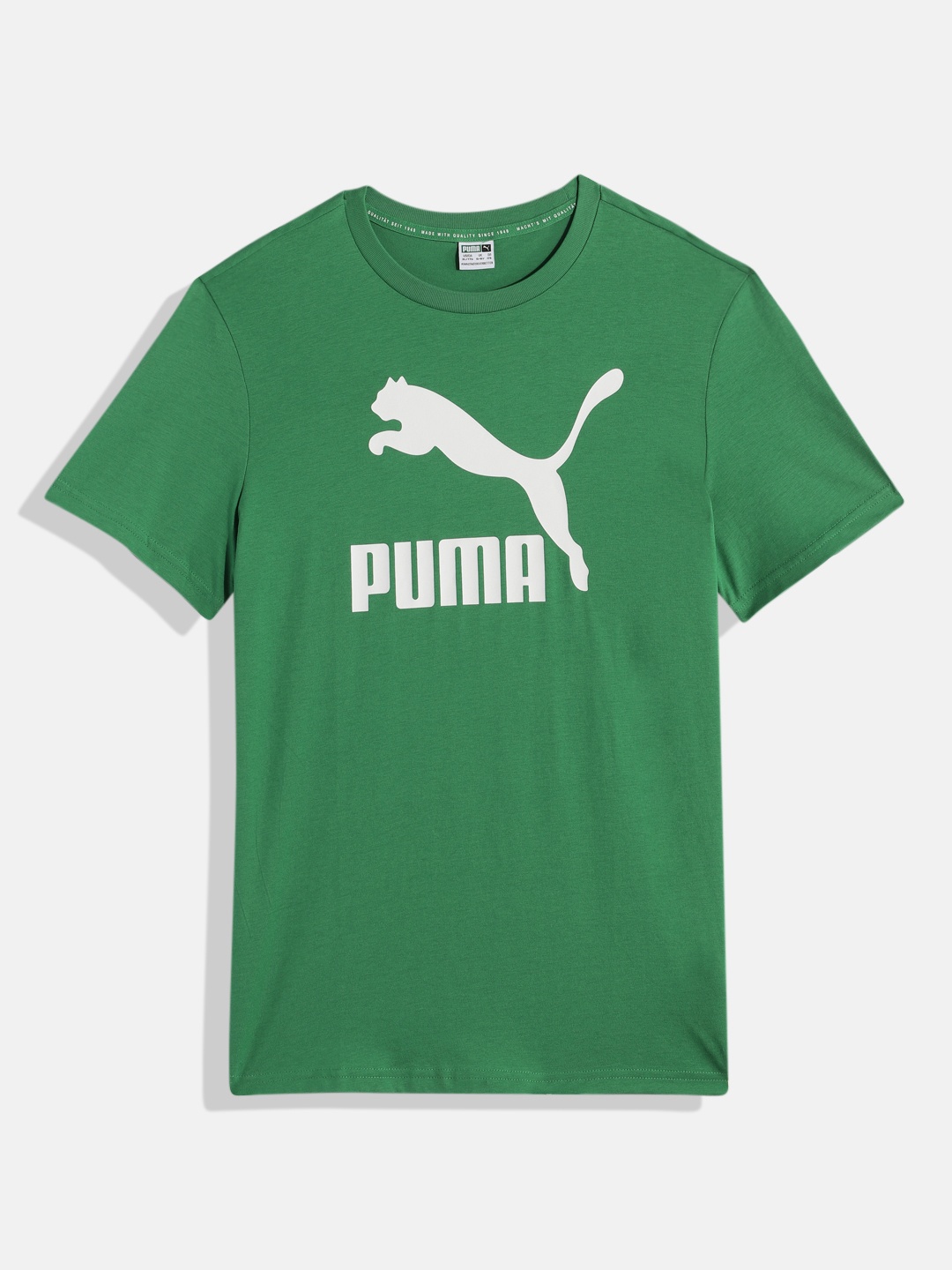 

Puma Kids Brand Logo Printed Classics Pure Cotton T-shirt, Green