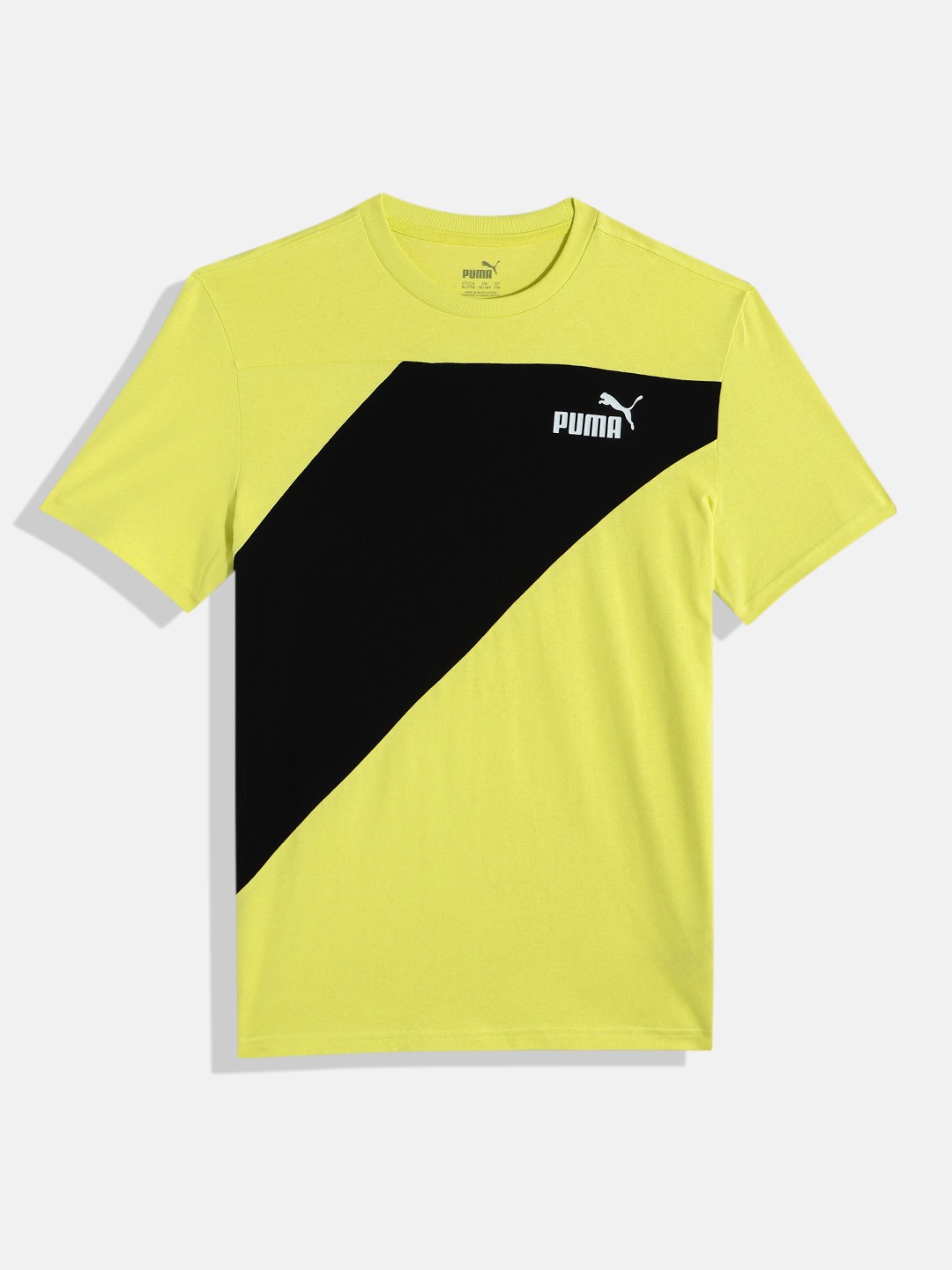 

Puma Boys Colourblocked Power Youth Knitted Pure Cotton T-shirt, Green