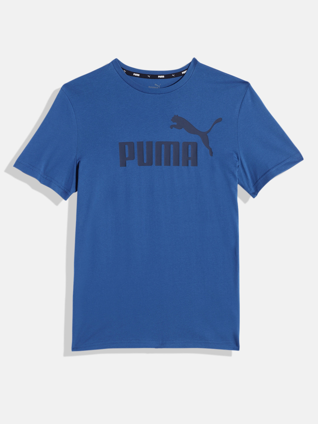 

Puma Kids ESS Brand Logo Printed Pure Cotton T-shirt, Blue