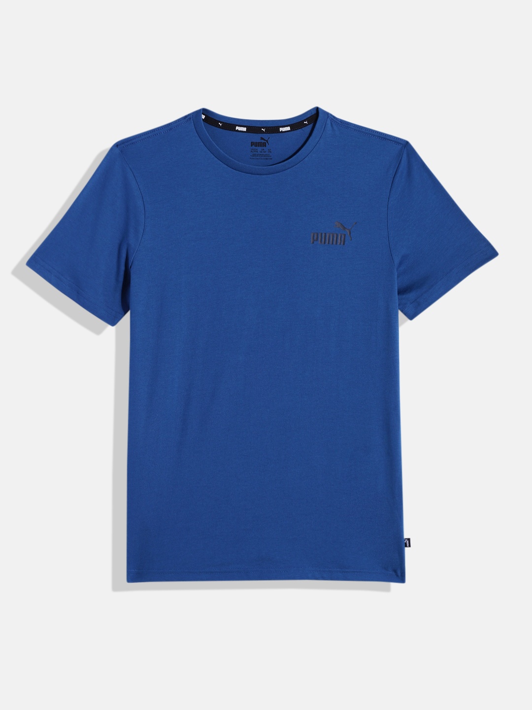 

Puma Boys Small Brand Logo Print Knitted Pure Cotton T-Shirt, Blue