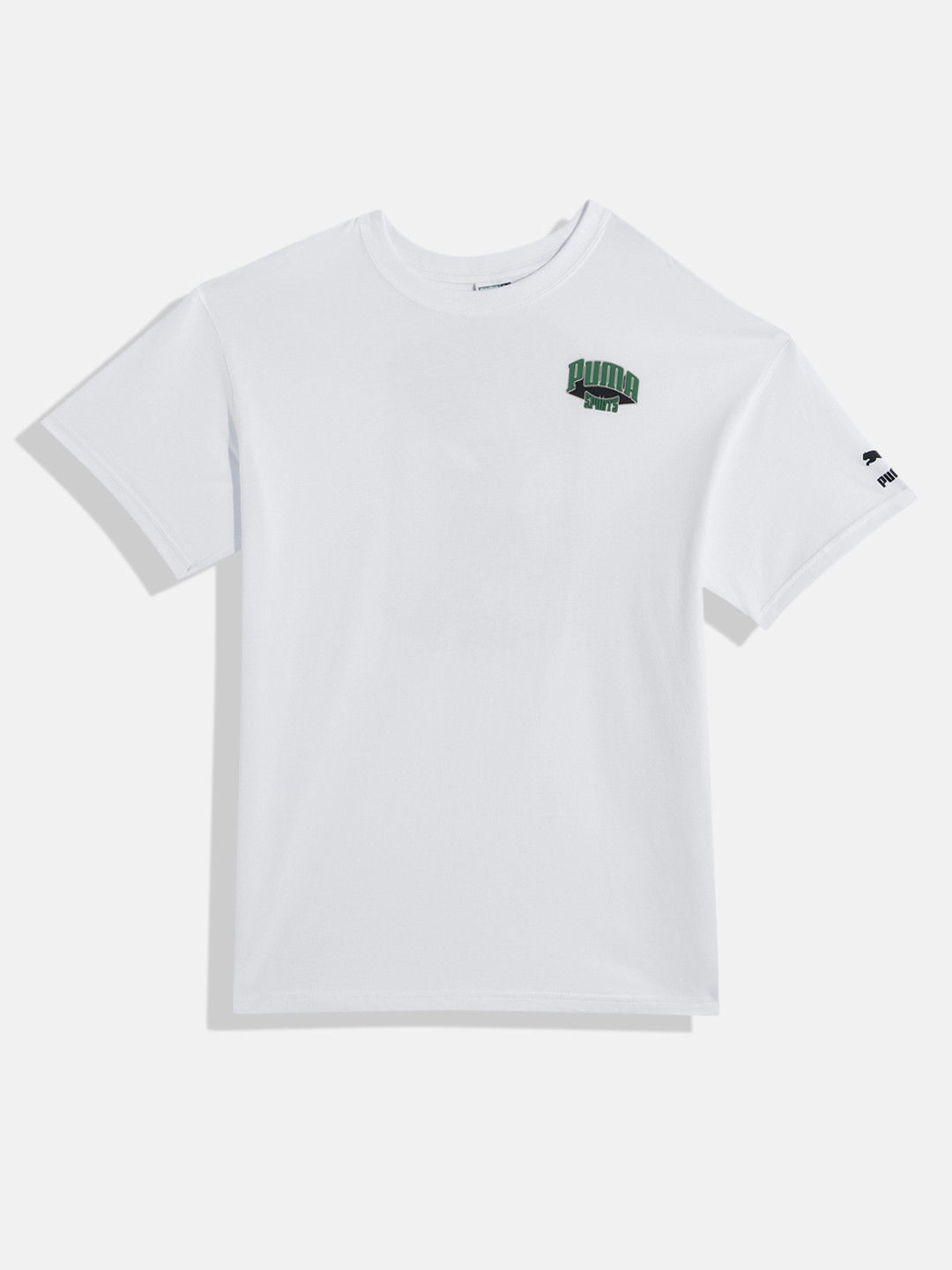 

Puma Boys For The Fanbase Graphic Brand Logo Back Print Youth Pure Cotton T-shirt, White