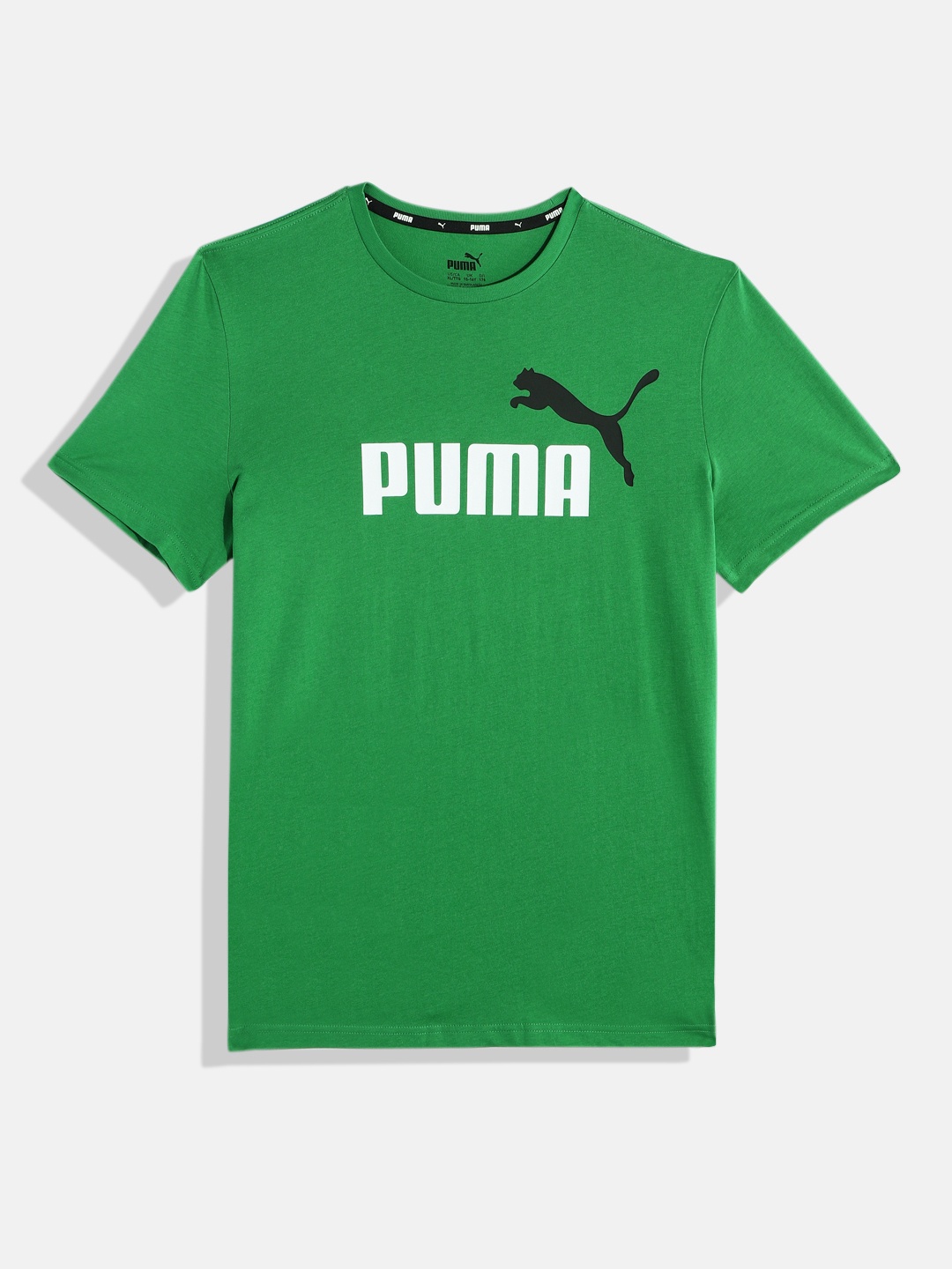 

Puma Boys Brand Logo Print Knitted Pure Cotton T-shirt, Green