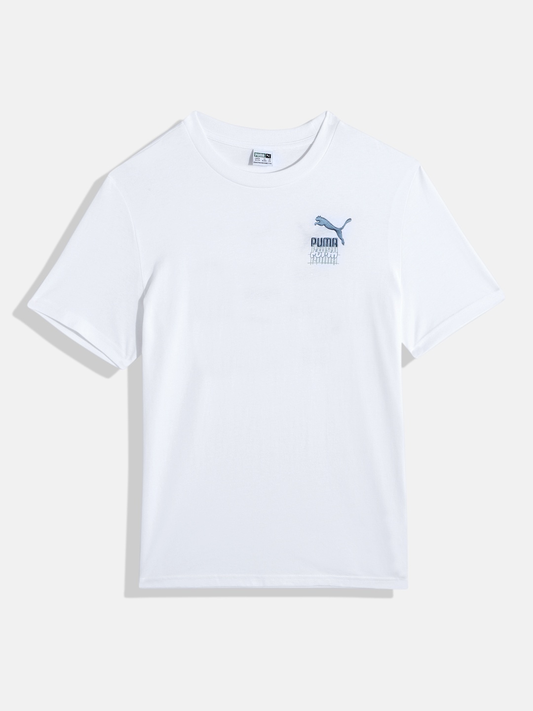 

Puma Boys Classics Brand Love Back Print Youth Knitted Pure Cotton T-shirt, White