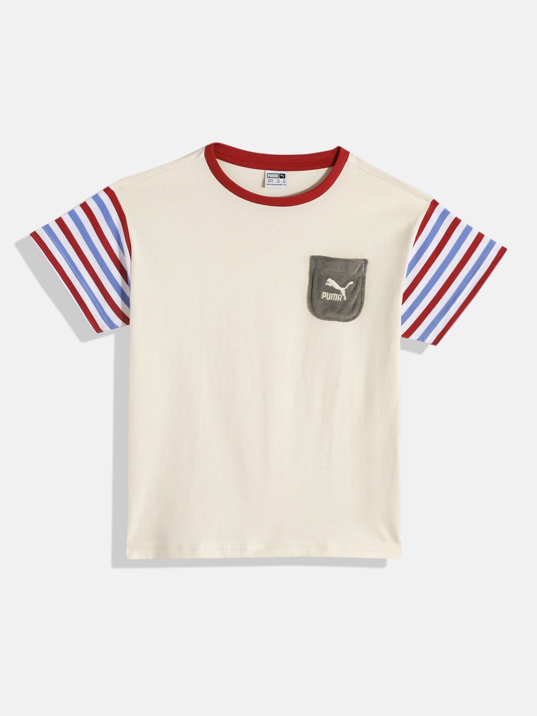 

Puma Kids Pure Cotton Summer Camp Classics Relaxed Fit T-shirt, Beige