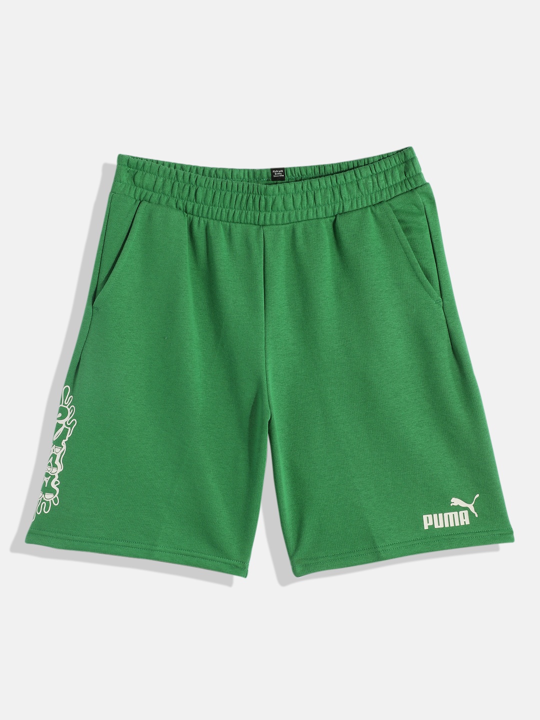 

Puma Boys Solid Regular Fit Shorts, Green