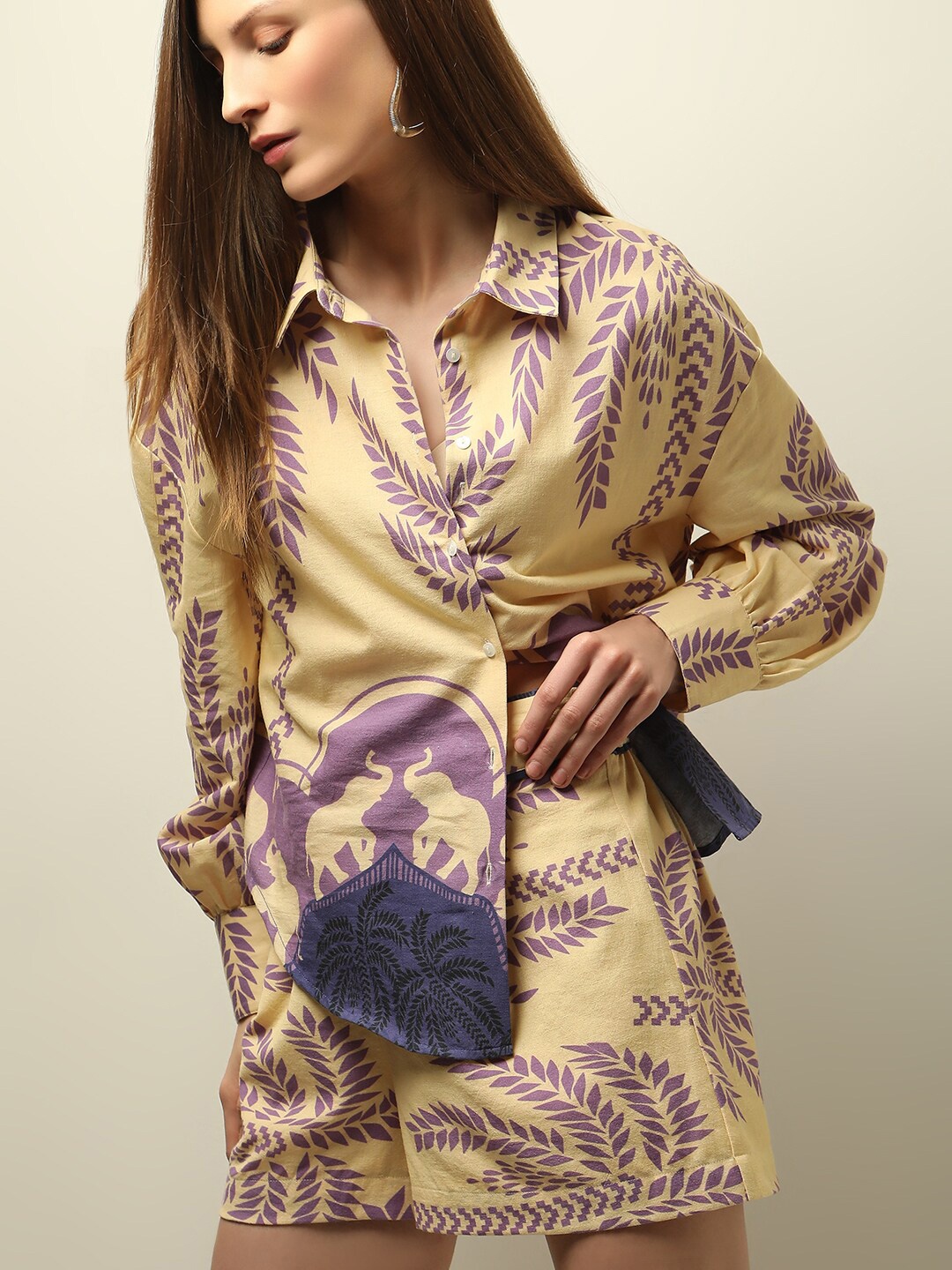 

Vero Moda Floral Printed Opaque Casual Shirt, Cream