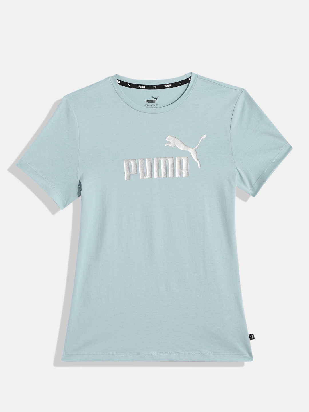 

Puma Girls Brand Logo Print Knitted Pure Cotton Regular Fit T-Shirt, Blue