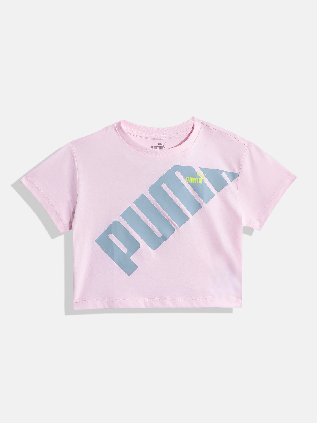 

PUMA Girls Brand Logo Printed Pure Cotton T-shirt, Pink