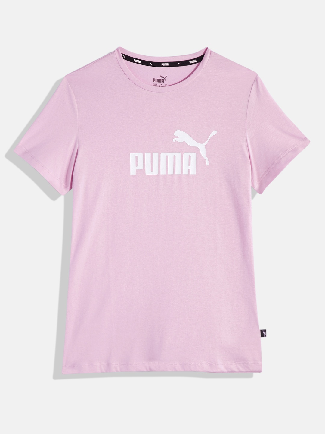 

Puma Girls Brand Logo Print Knitted Pure Cotton T-shirt, Lavender