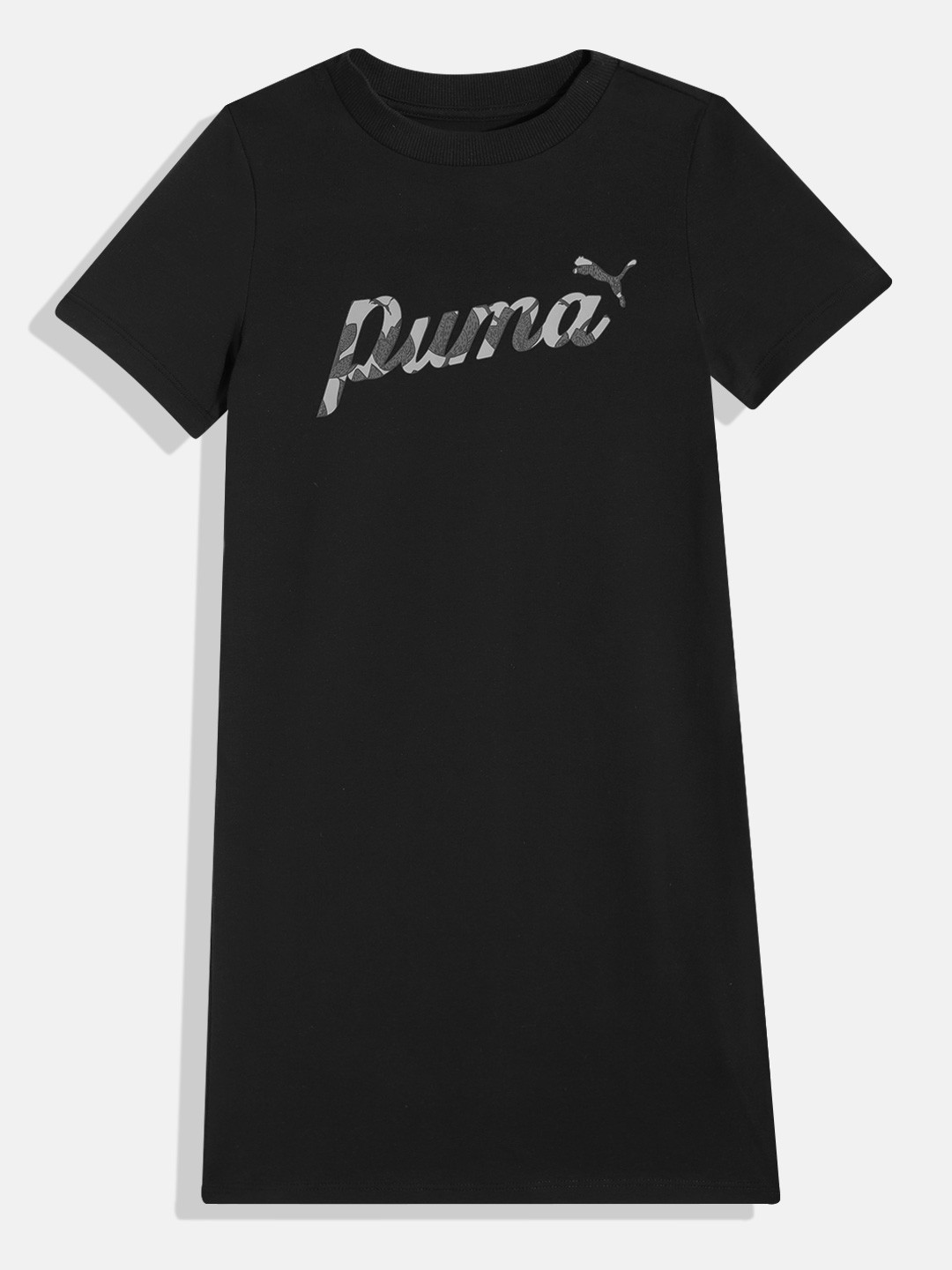 

Puma Girls Brand Logo Printed T-shirt Dress, Black