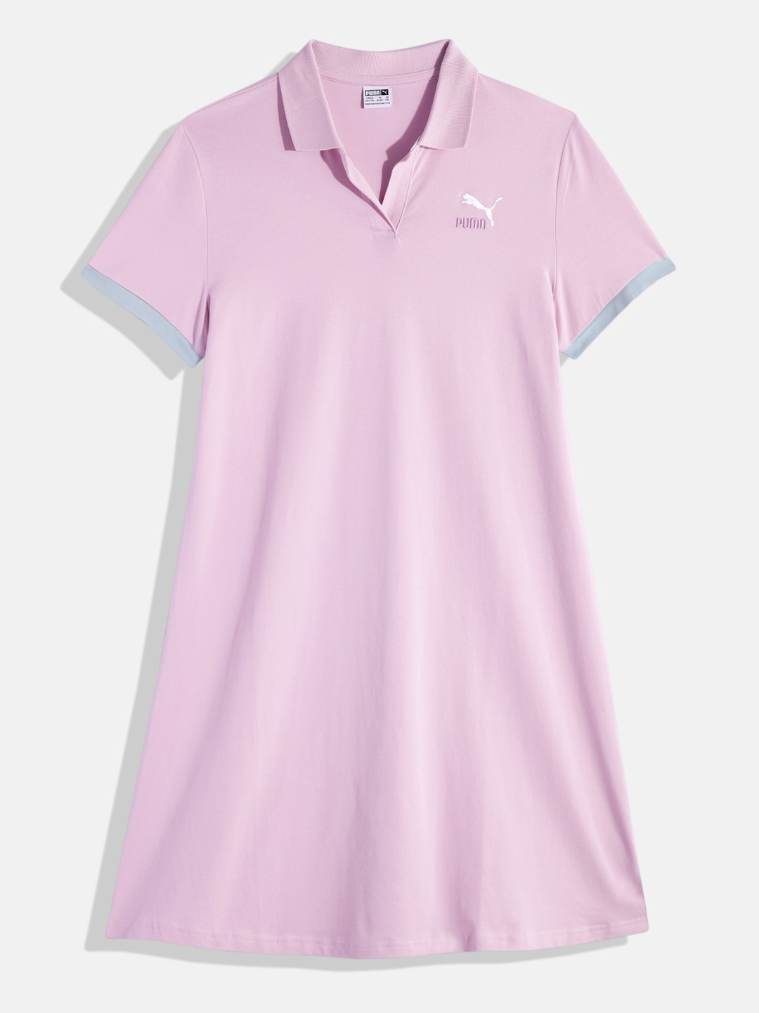 

Puma Girls Solid Polo Collar Classics Match Point Youth Knitted A-Line Style T-shirt Dress, Lavender