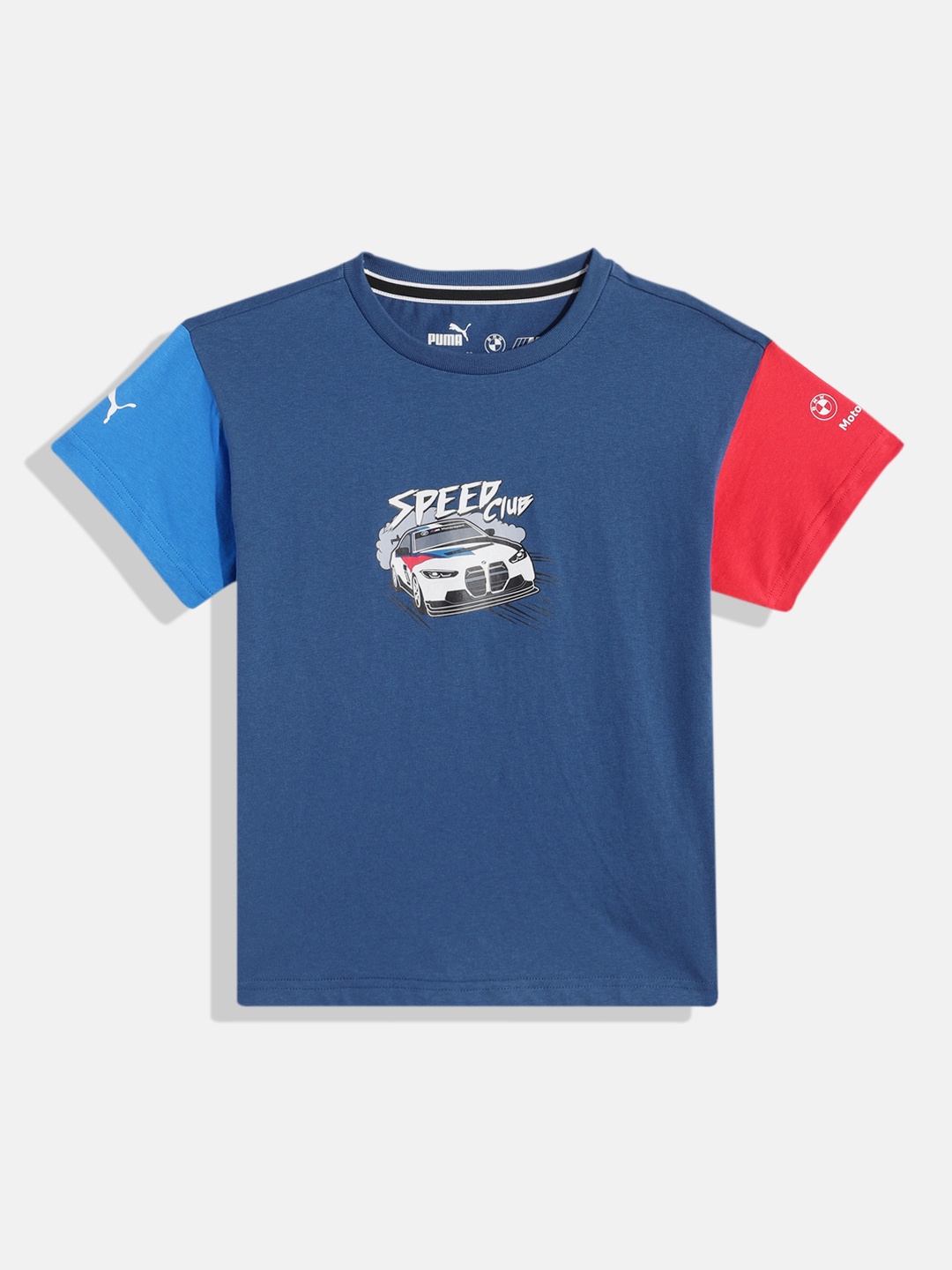 

PUMA Motorsport Kids BMW Motorsport Colourblocked Pure Cotton T-shirt, Blue