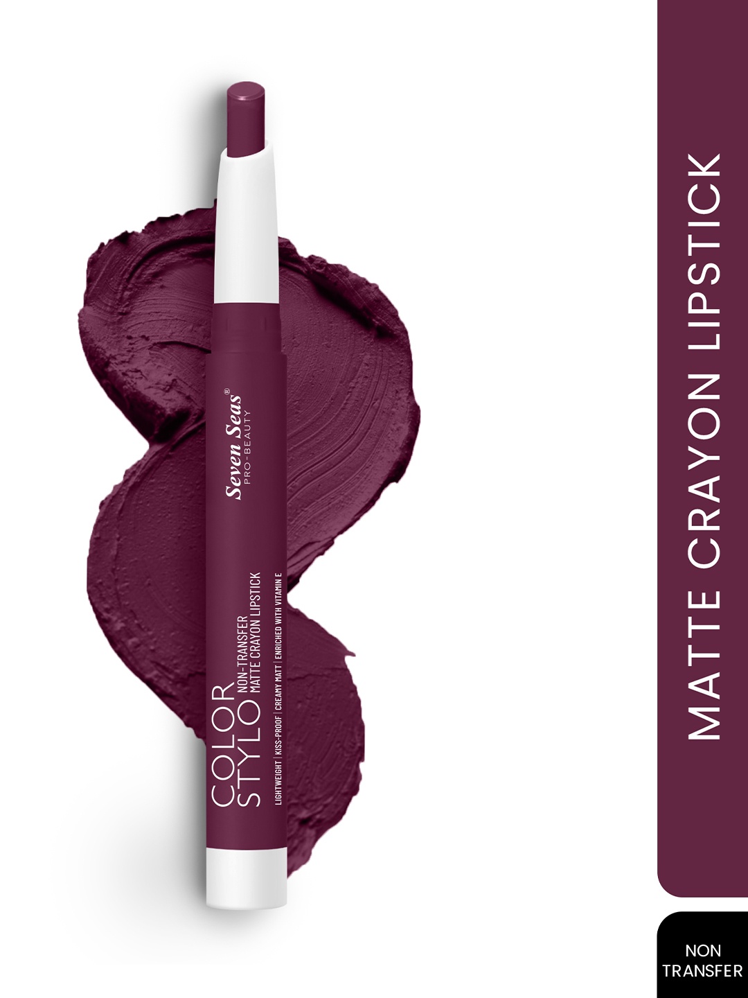 

Seven Seas Color Stylo Non-Transfer Matte Crayon Lipstick - Deep Purple 111