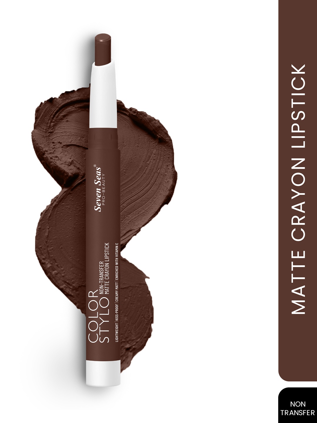 

Seven Seas Color Stylo Non-Transfer Matte Crayon Lipstick - Choco Bar 110, Brown