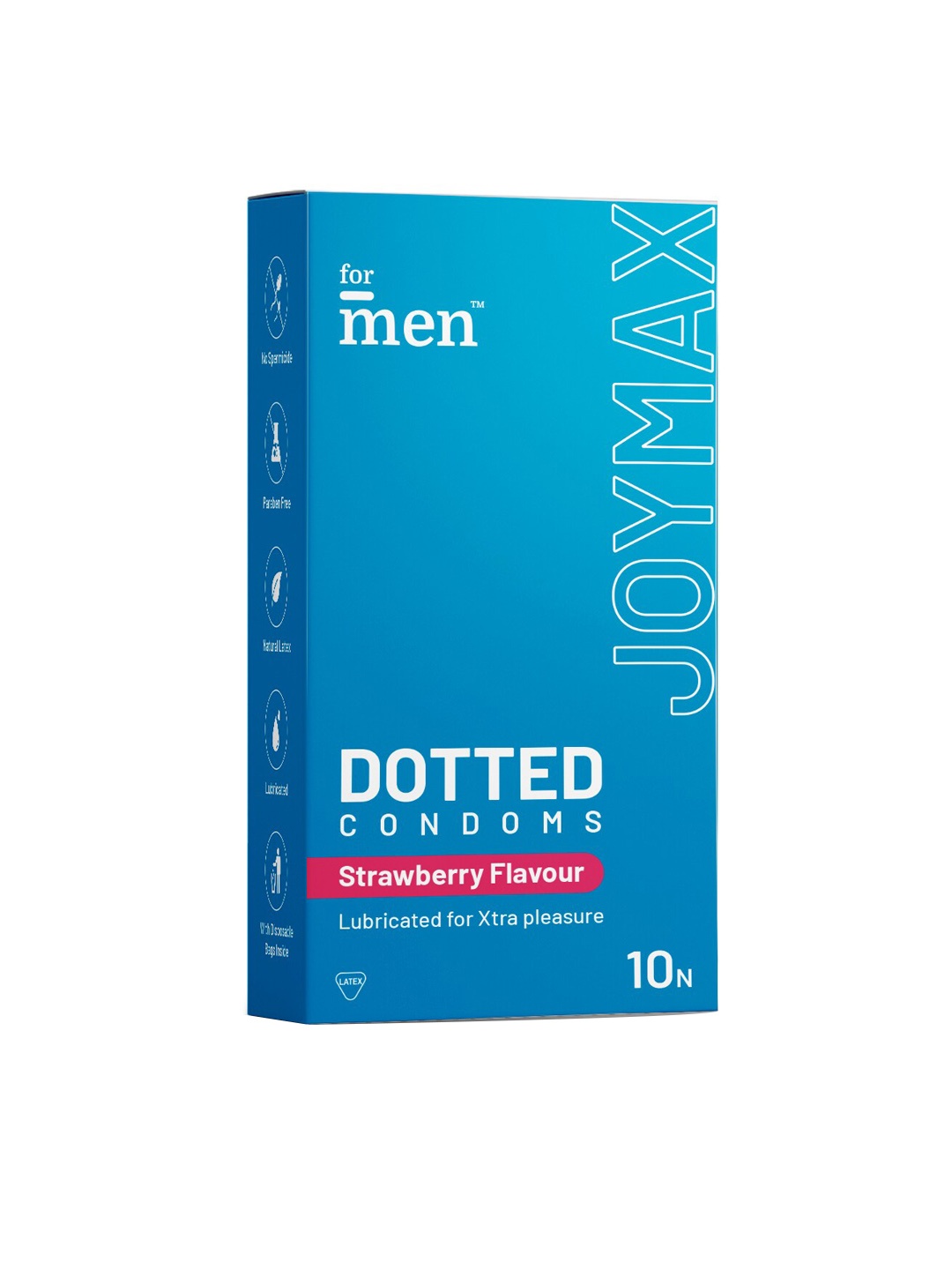 

ForMen Joymax Dotted Lubricated Condoms - 10Pcs - Strawberry Flavor, Blue