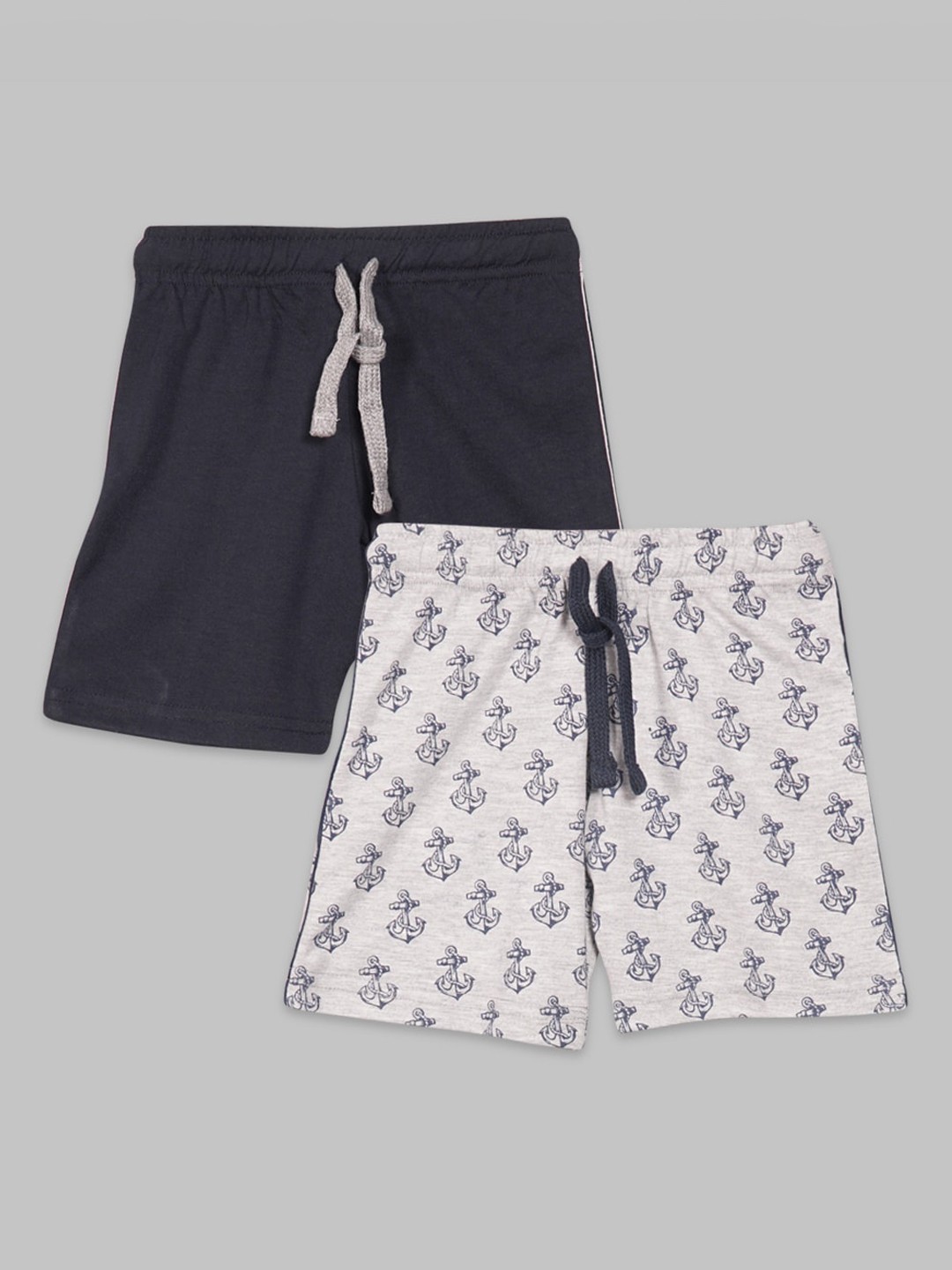 

BAESD Boys Pack Of 2 Conversational Printed Cotton Shorts, Navy blue