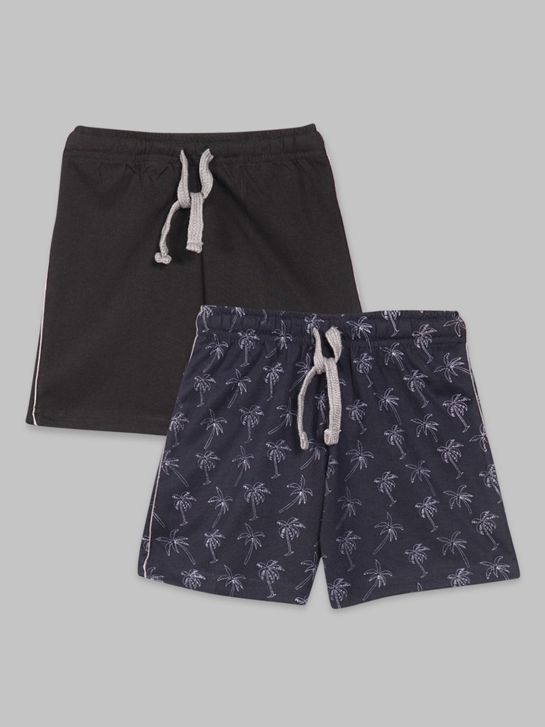 

BAESD Boys Pack Of 2 Conversational Printed Cotton Regular Shorts, Navy blue