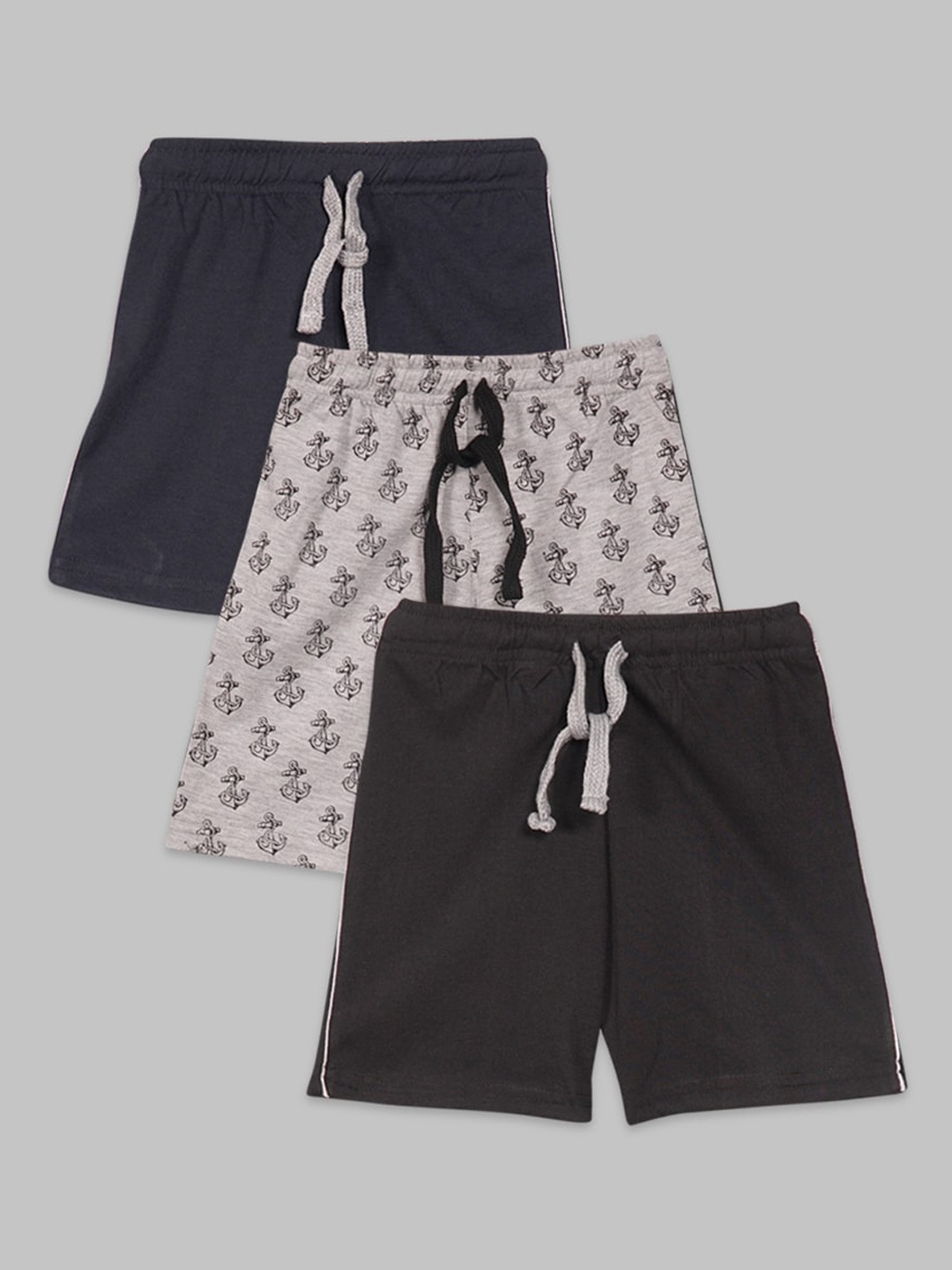 

BAESD Boys Pack Of 3 Conversational Printed Cotton Shorts, Navy blue