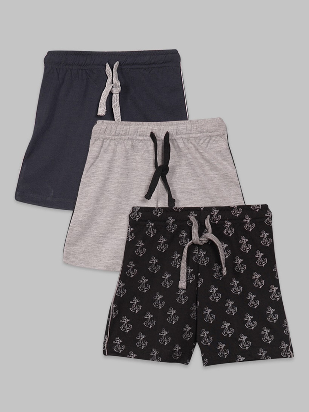 

BAESD Boys Pack Of 3 Conversational Printed Cotton Shorts, Navy blue