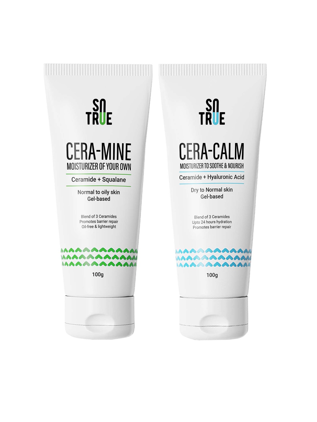 

SOTRUE Cera-Mine & Cera-Calm Gel Face Moisturizer Duo - 100g Each, White