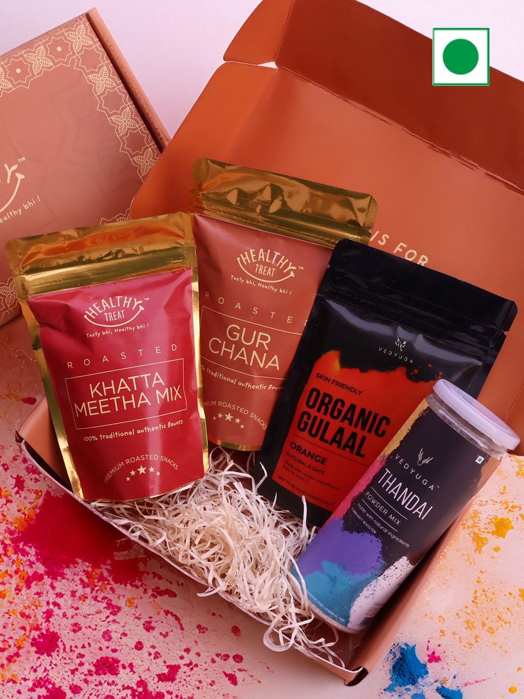 

Healthy Treat Joyful Journey Holi Gift Hamper - 455g, Orange