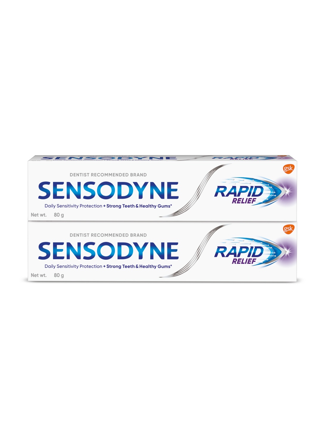 

Sensodyne Set Of 2 Rapid Relief Sensitive Toothpaste To Help Beat Sensitivity - 80g Each, White