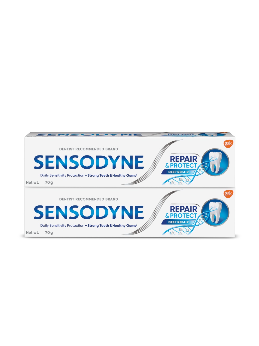 

Sensodyne Set Of 2 Repair & Protect Toothpaste For Deep Repair Of Sensitive Teeth-70g Each, White