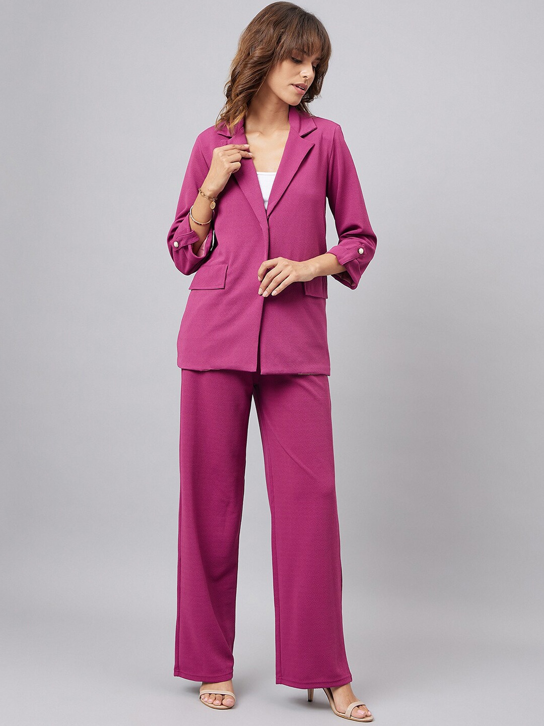 

Orchid Blues Blazer & Flared Trousers Co-Ords, Pink