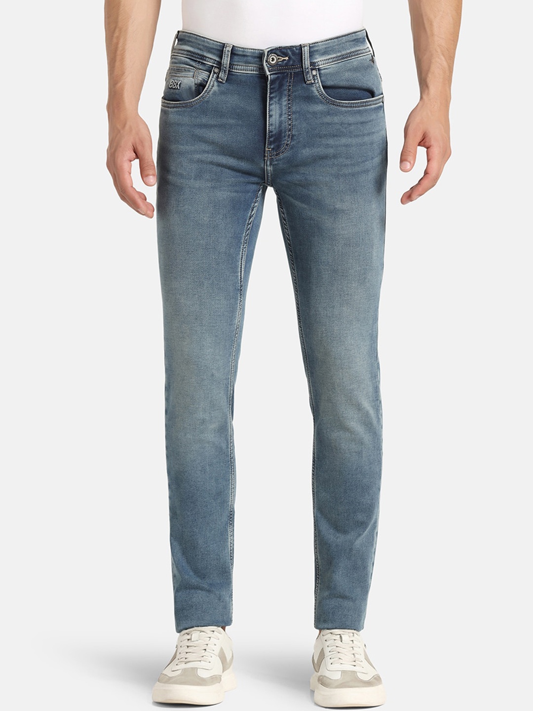 

Blackberrys Men Skinny Fit Low-Rise Heavy Fade Jeans, Blue