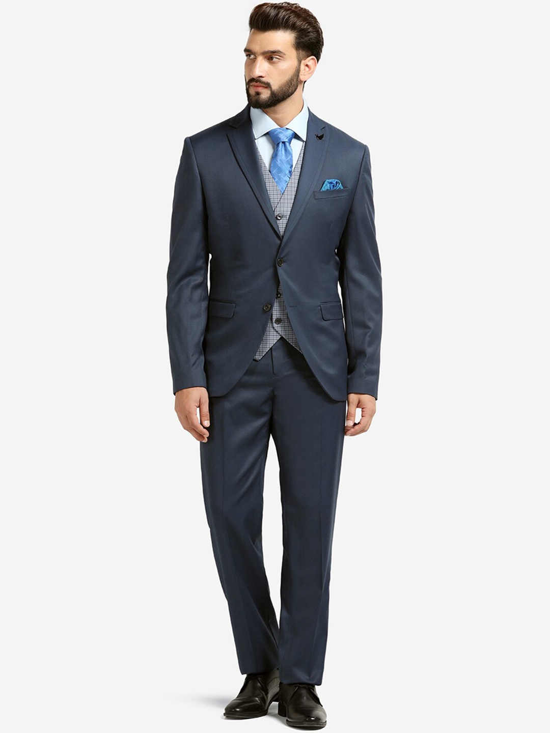 

Blackberrys Throne 4 Pcs Multitude Solid Formal Suit, Blue