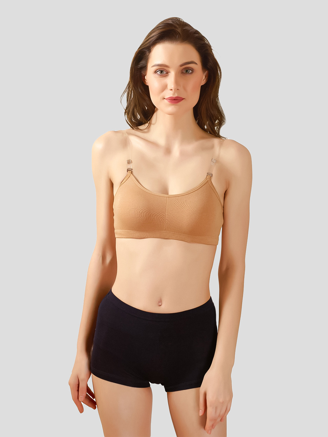 

Inner Amour Premium Anti Bacterial Full Coverage Non Padded All Day Comfort Beginners Bra, Beige