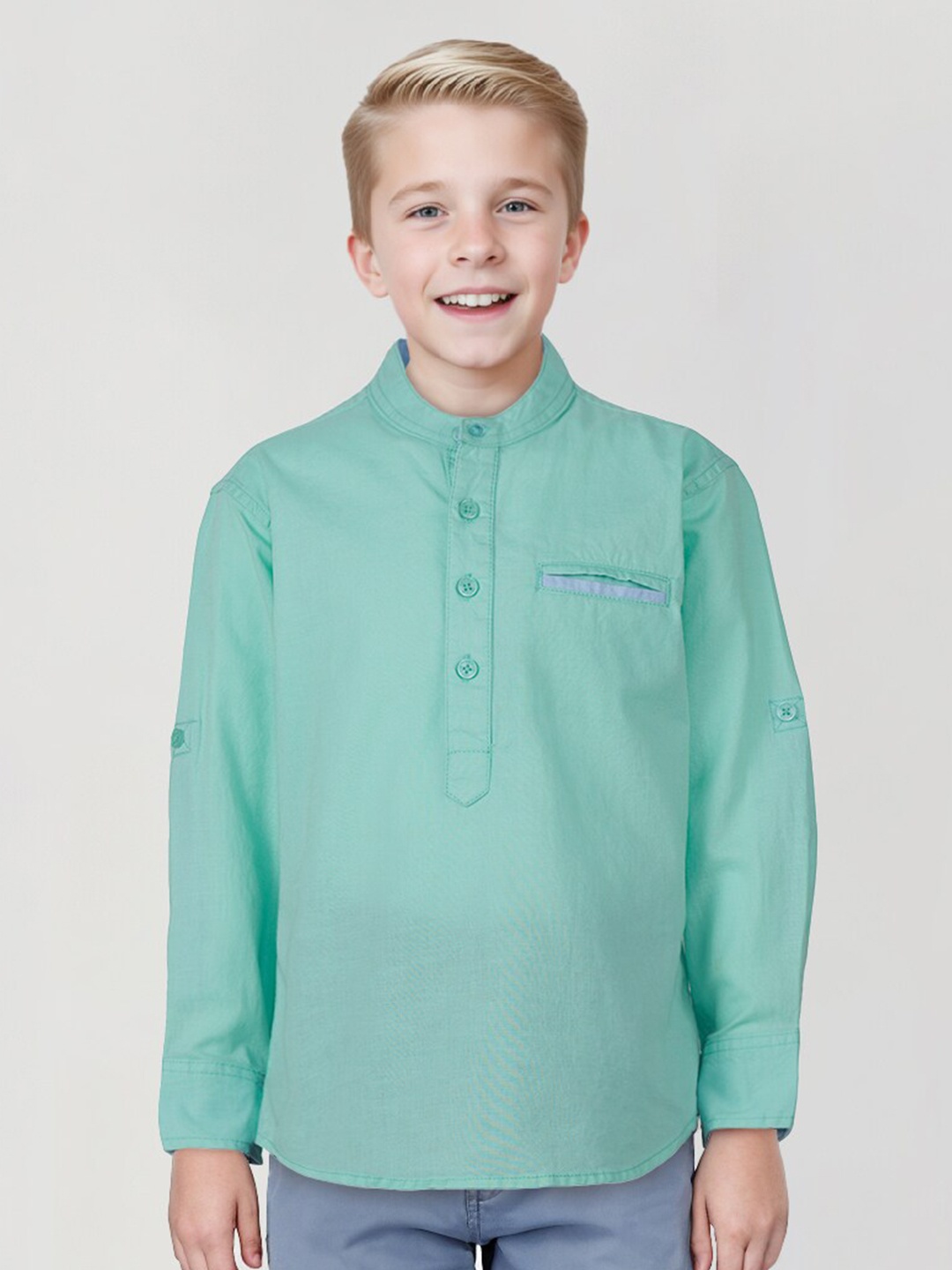 

Gini and Jony Boys Linen Casual Shirt, Green