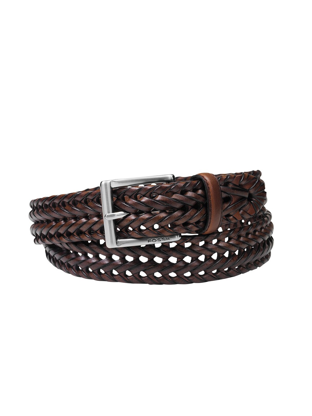 

Fossil Men Textured Belt, Brown