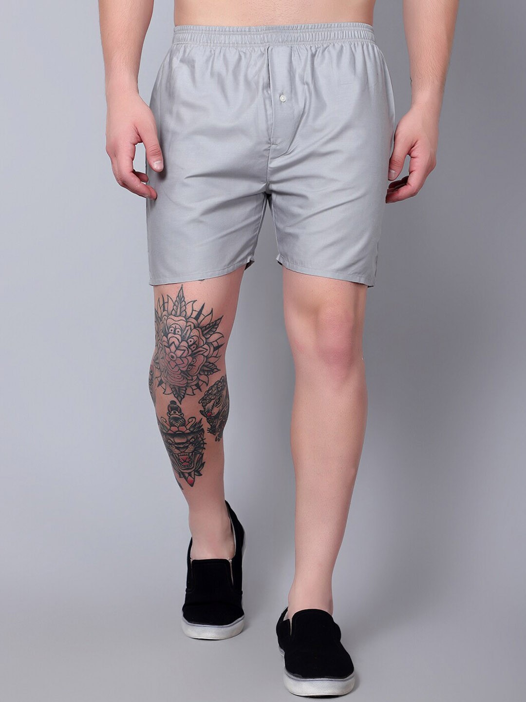 

Zombom Mid-Rise Pure Cotton Boxers ZB_BOXER_2306_GREY_S