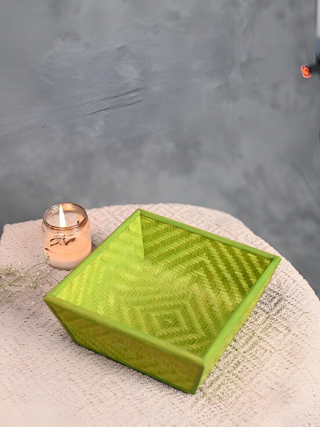 

KADAM HAAT Green Wooden Easy to Clean Bread Fruit Basket