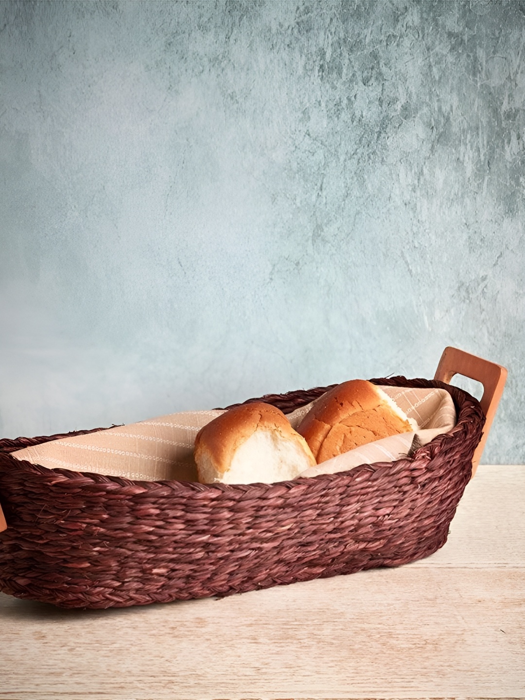 

KADAM HAAT Brown Wooden Dishwasher Safe Bread Basket