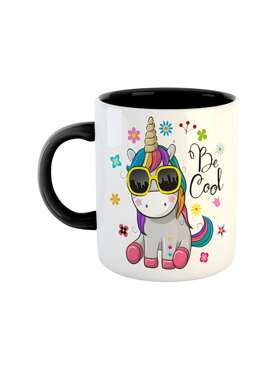 ARTBUG Black Printed Ceramic Glossy Mug