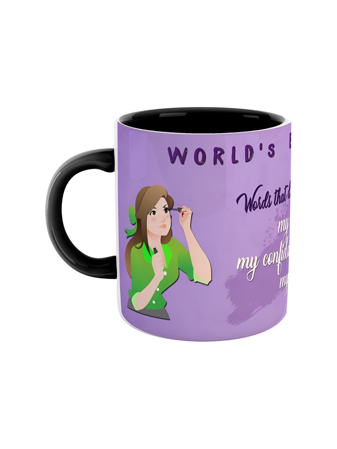 

ARTBUG Black & Purple Printed Ceramic Glossy Mug 350 ml