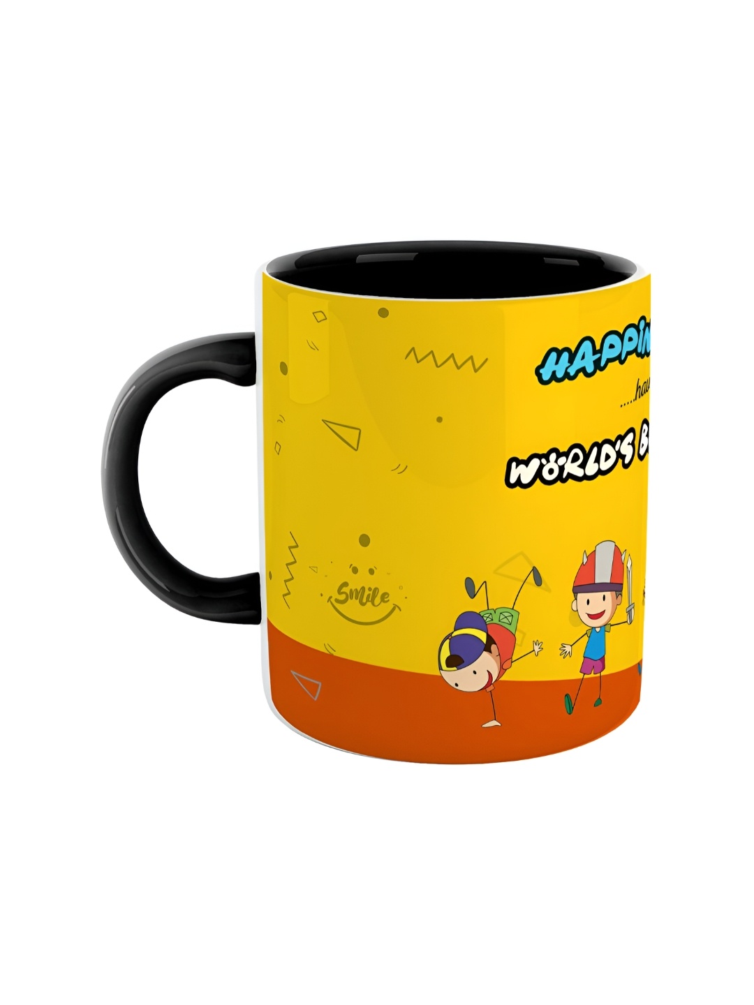 

ARTBUG Black & Yellow Printed Ceramic Glossy Mug 350 ml