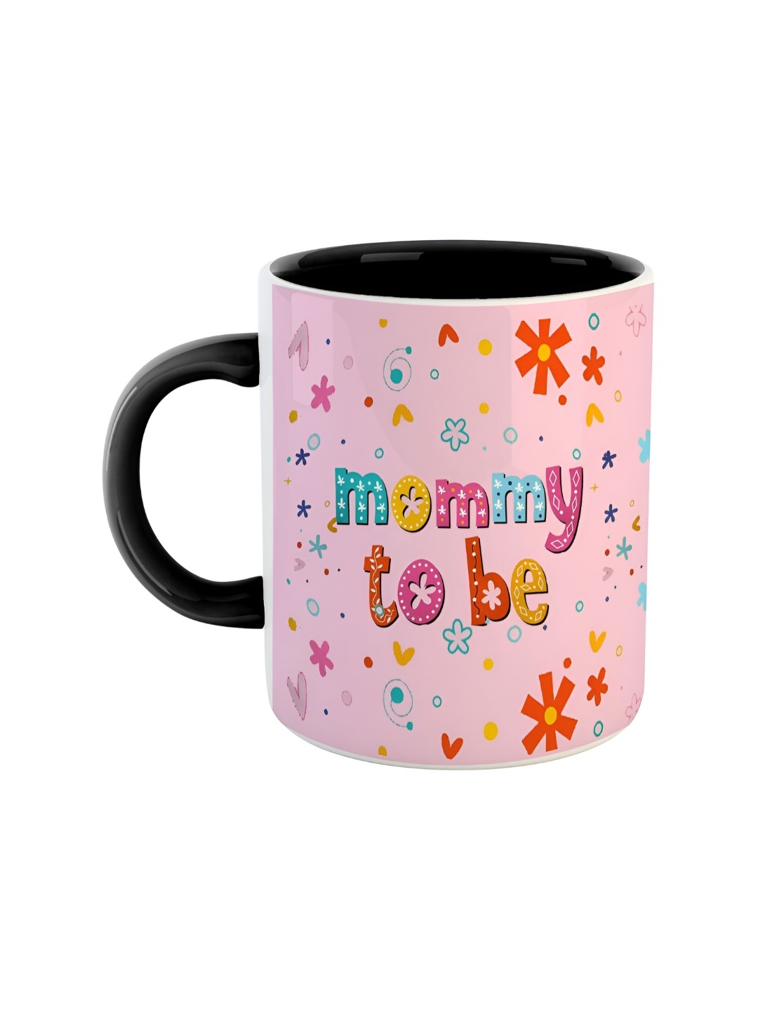 

ARTBUG Black & Pink Typography Printed Ceramic Glossy Mug 350 ml