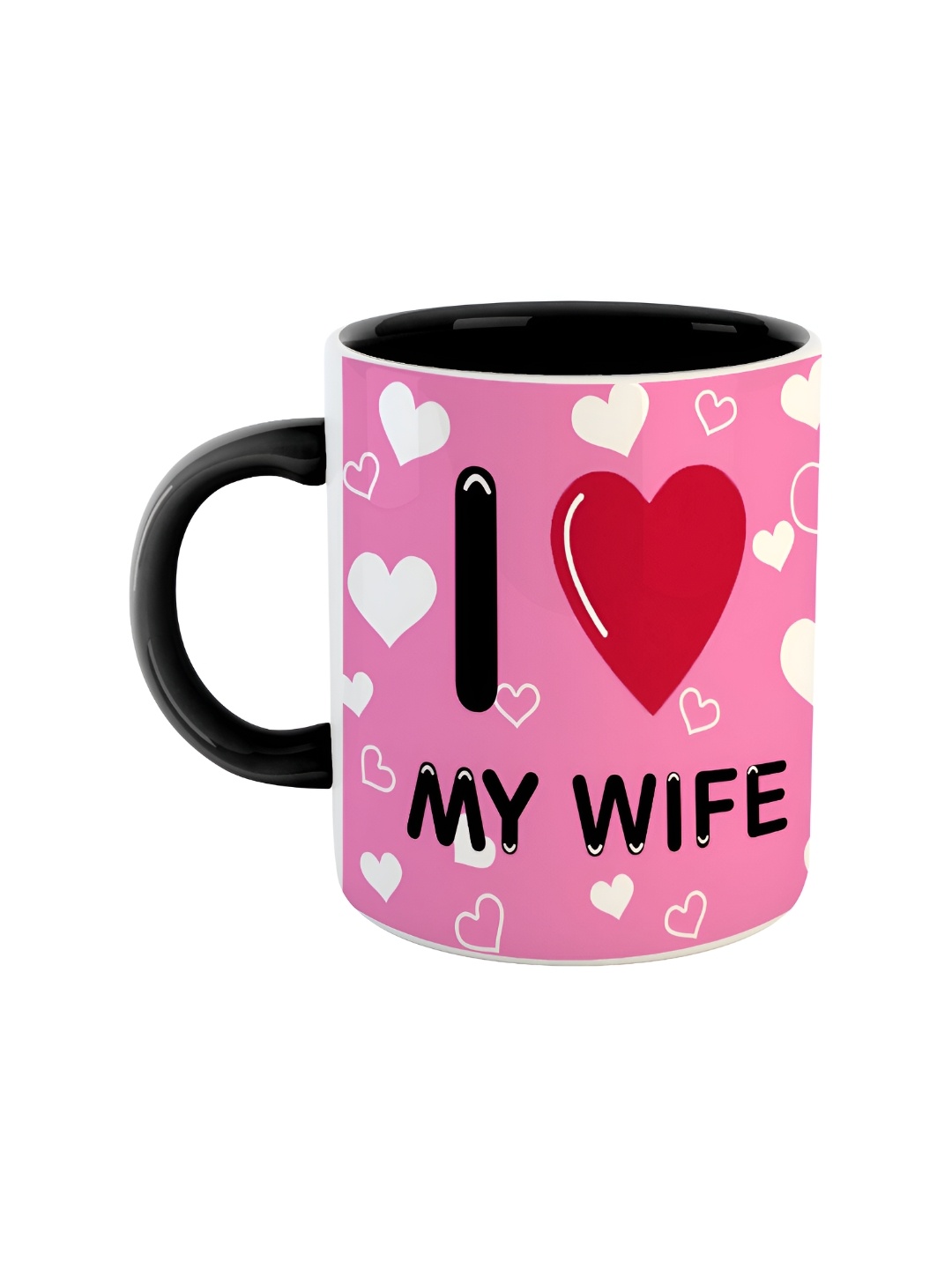 

ARTBUG Black & Pink Printed Ceramic Glossy Dishwasher And Microwave Safe Mug 350ml