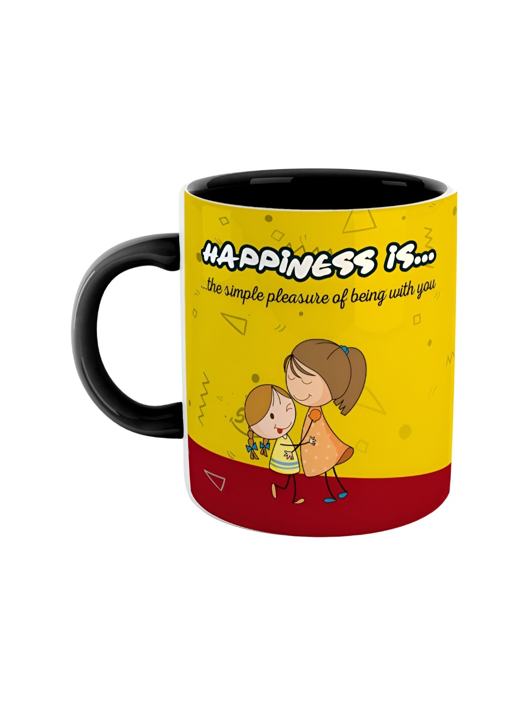 

ARTBUG Black and Yellow Printed Ceramic Glossy Mugs 350 ml