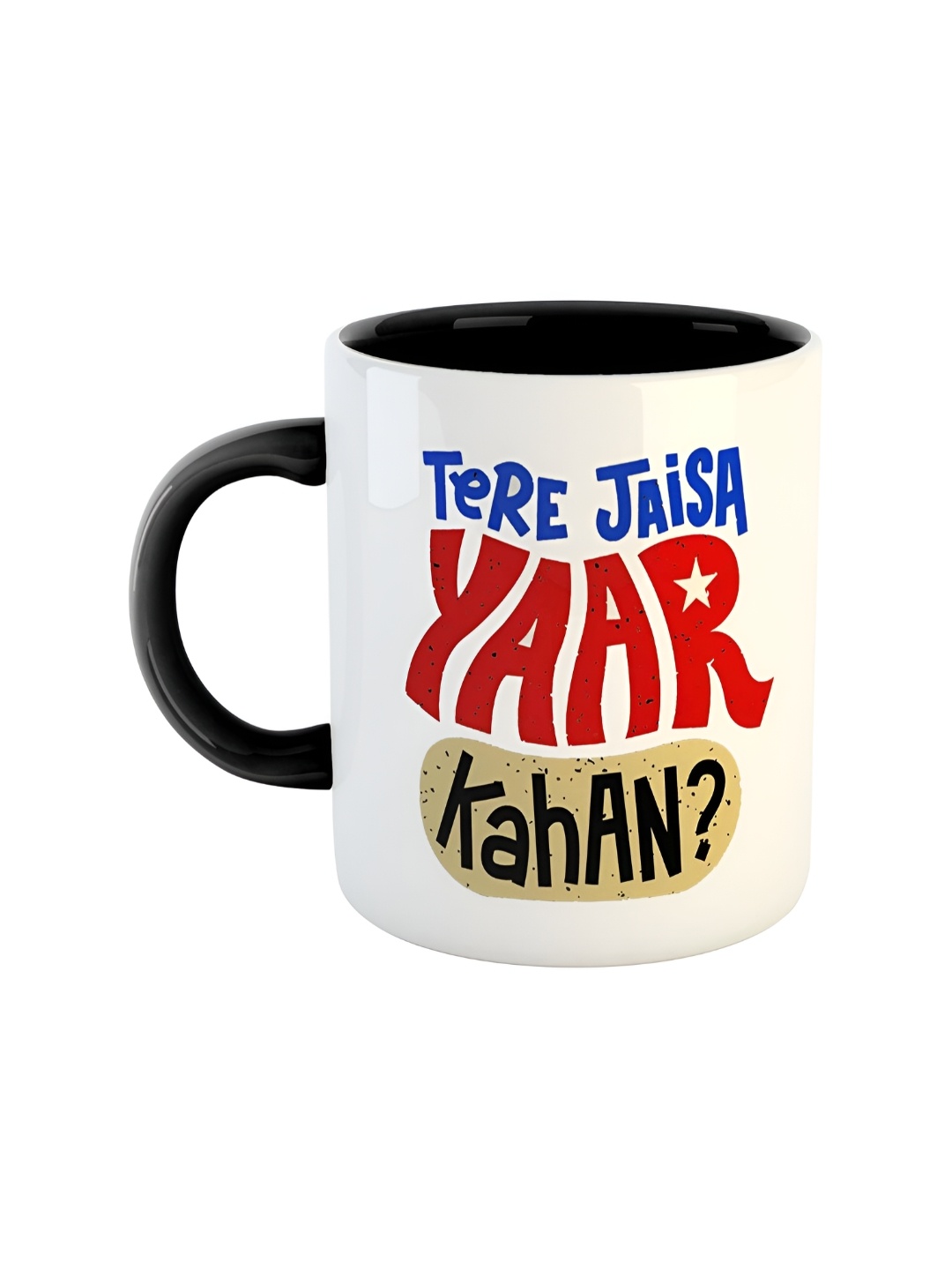 

ARTBUG Black & White Typography Printed Ceramic Glossy Mug 350 ml