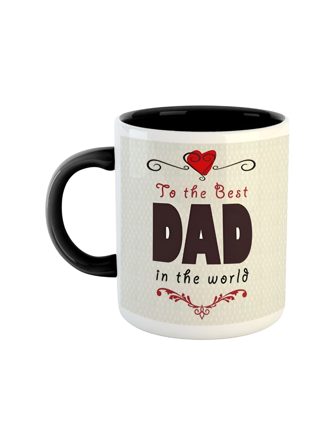 

ARTBUG Black & Cream The Best DAD In The World Printed Ceramic Glossy Mug 350 ml