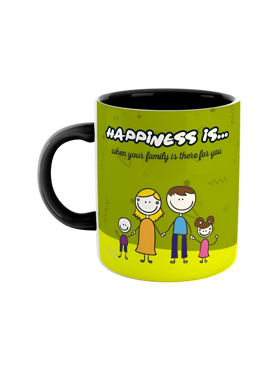 

ARTBUG Black & Green Printed Ceramic Glossy Mug 350 ml