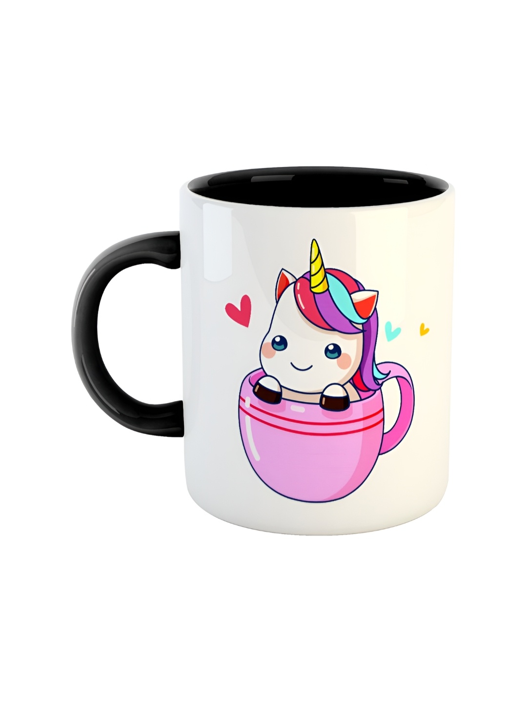 ARTBUG Black Printed Dishwasher and Microwave Safe Ceramic Glossy Mug