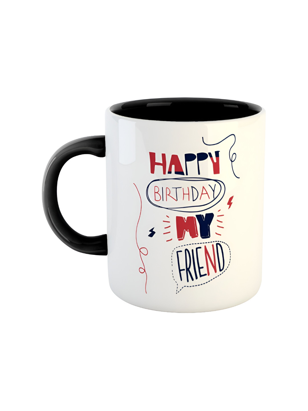 

ARTBUG Black Printed Ceramic Glossy Mug 350 ml