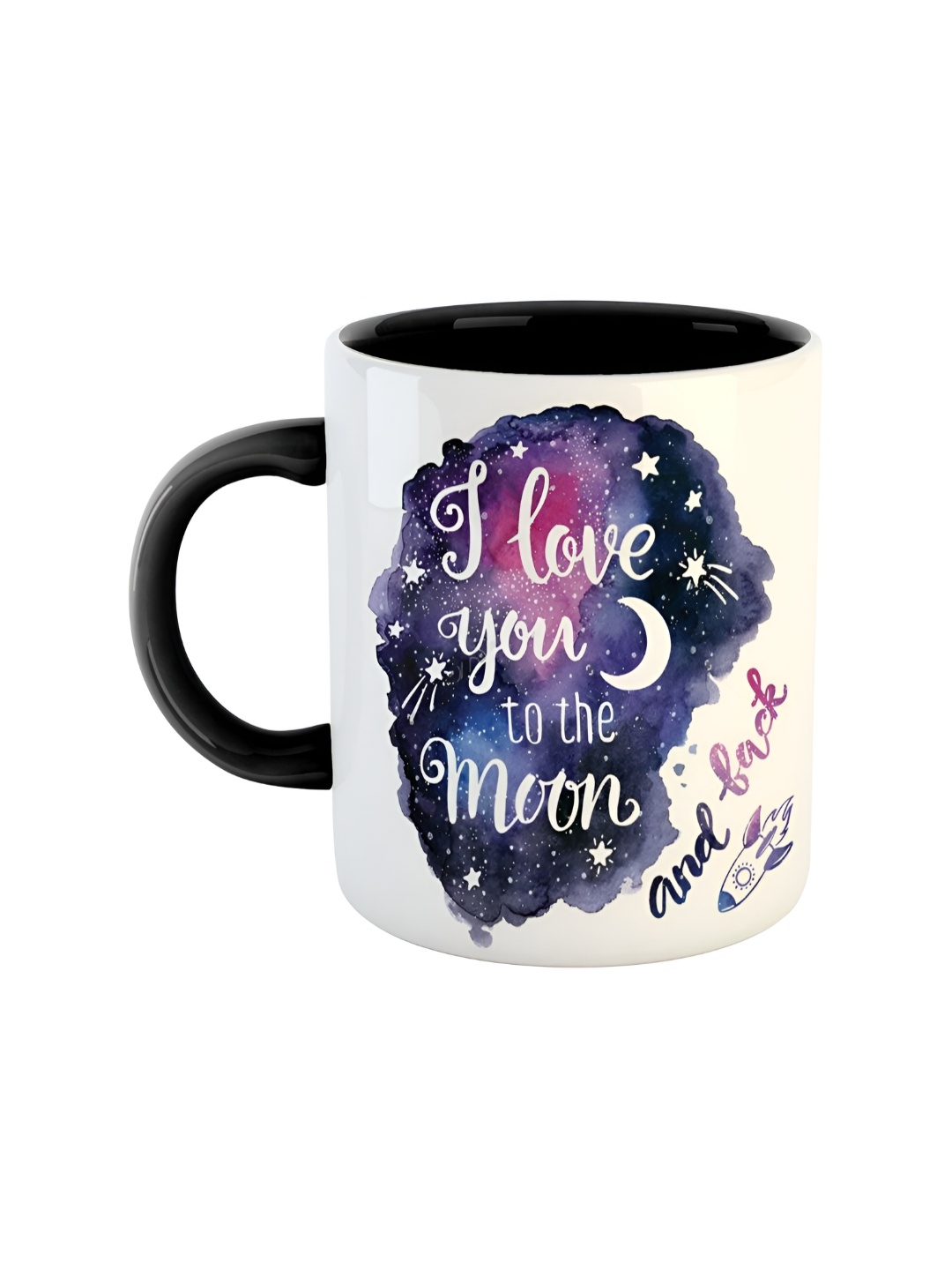 

ARTBUG Black & White I LOVE U In The Moon Printed Ceramic Glossy Mug 350 ml
